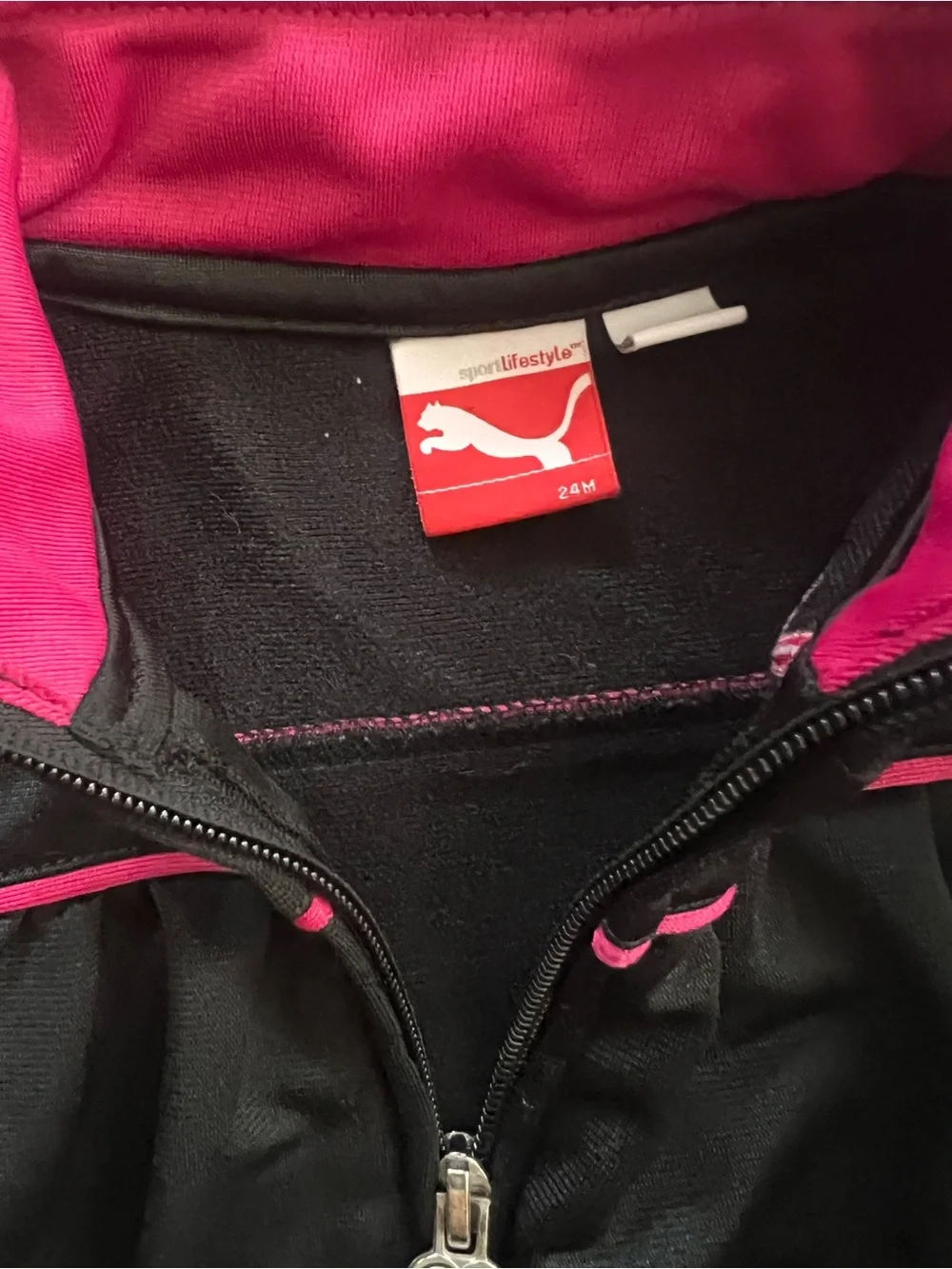 Puma Black & Hot Pink Girls' Track Jacket and Pants Set 24 months - Picture 3 of 3